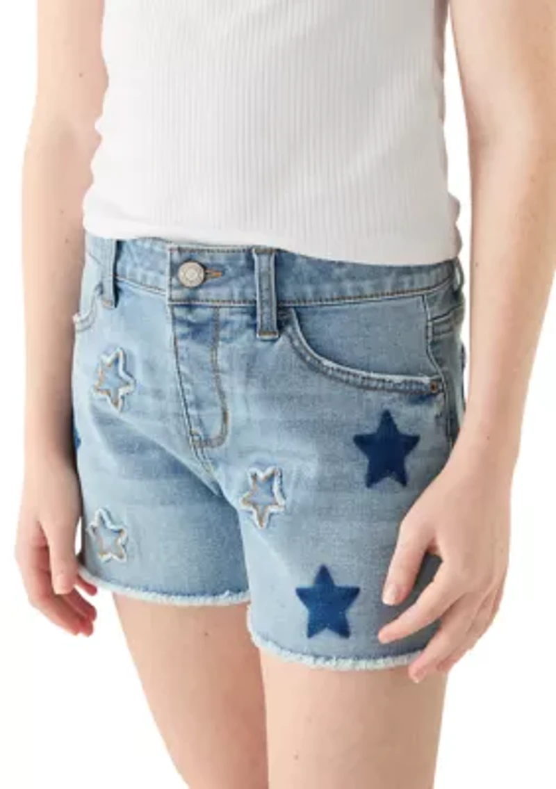 Girls 7-16 Star Applique Shorts
