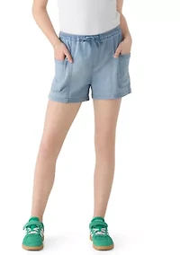 Girls 7-16 Denim Utility Shorts
