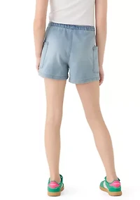 Girls 7-16 Denim Utility Shorts