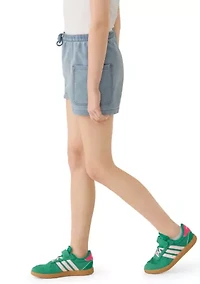 Girls 7-16 Denim Utility Shorts