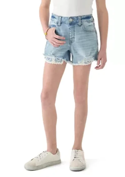 Girls 7-16 Crochet Pocket Shorts