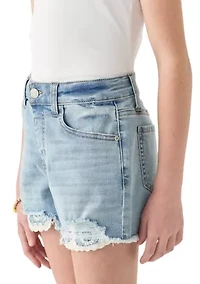Girls 7-16 Crochet Pocket Shorts