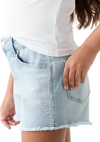 Girls 7-16 Side Seam Bling Shorts