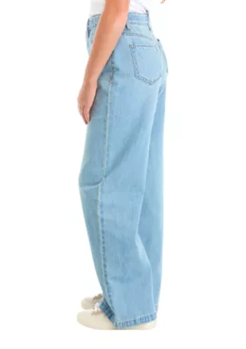 Girls 7-16 Wide-Leg Jeans with Heart Rhinestones