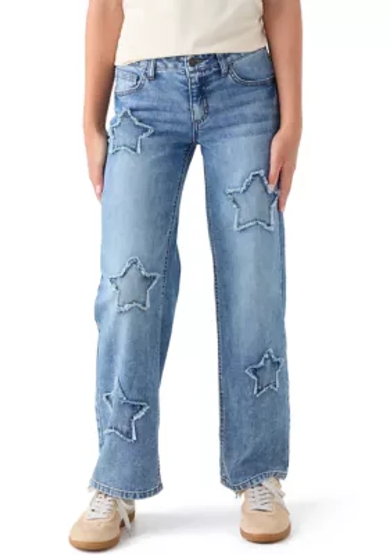 Girls 7-16 Star Wide Leg Jeans