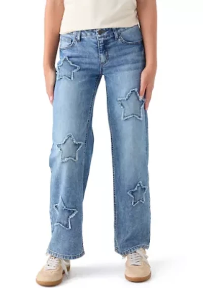 Girls 7-16 Star Wide Leg Jeans