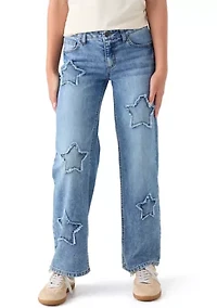 Girls 7-16 Star Wide Leg Jeans