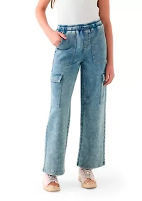 Girls 7-16 Double Waistband Drawstring  Pants