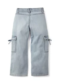 Girls 4-6x Wide Leg Bow Cargo Pants