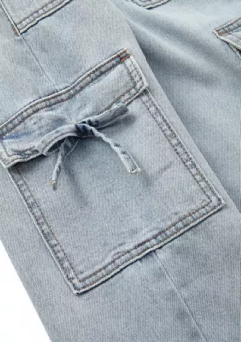 Girls 4-6x Wide Leg Bow Cargo Pants