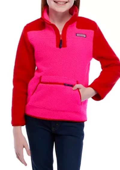 Girls 7-16 Color Blocked Sherpa Pullover