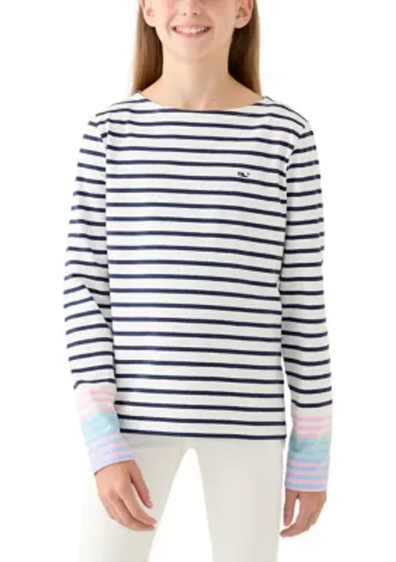 Girls 7-16 Long Sleeve Boatneck T-Shirt
