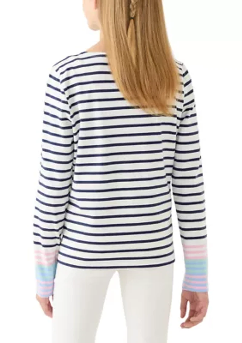 Girls 7-16 Long Sleeve Boatneck T-Shirt