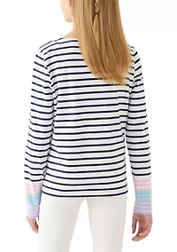 Girls 7-16 Long Sleeve Boatneck T-Shirt