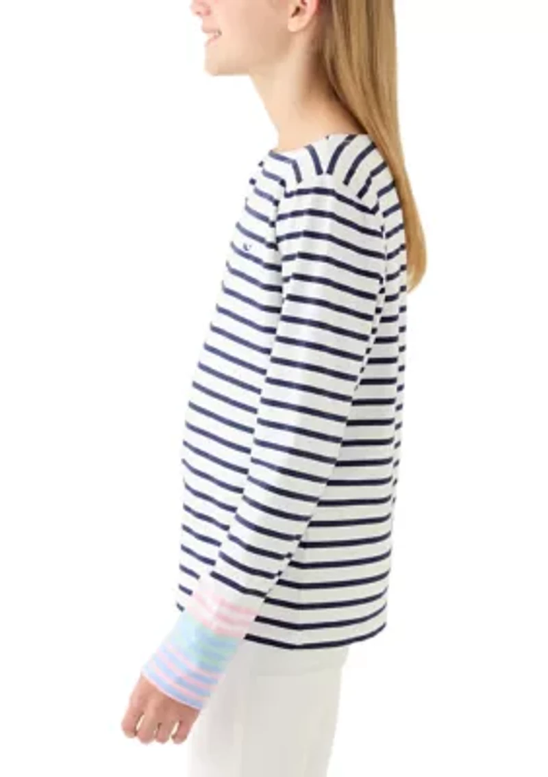 Girls 7-16 Long Sleeve Boatneck T-Shirt