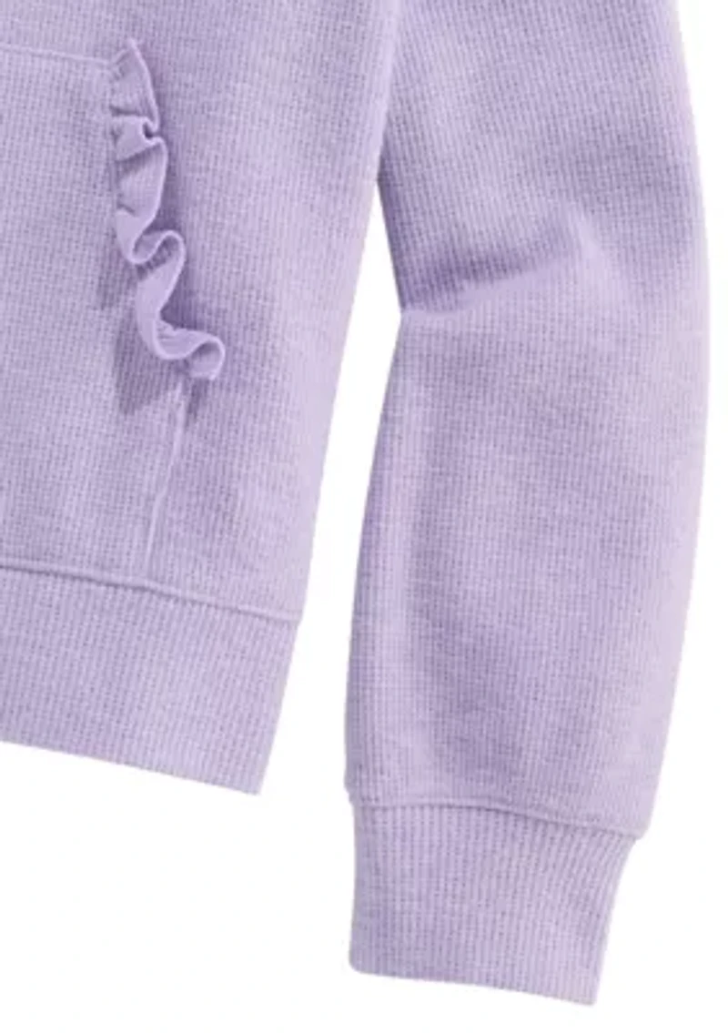 Girls 7-16 Cropped Waffle Hoodie