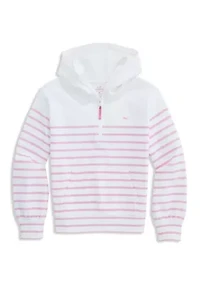 Girls 7-16 Pink Stripe Quarter Zip Jacket