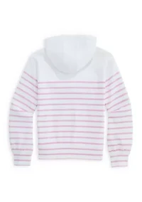 Girls 7-16 Pink Stripe Quarter Zip Jacket