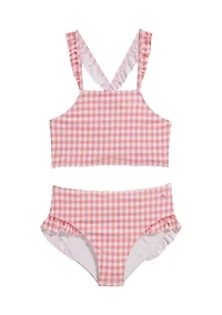 Girls 7-16 Ruffle High Neck Bikini