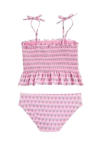 Girls 7-16 Smocked Tankini Swimsuit