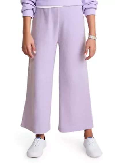 Girls 7-16 Waffle Knit Wide Leg Pants