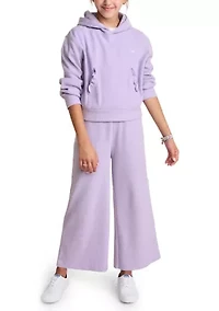 Girls 7-16 Waffle Knit Wide Leg Pants