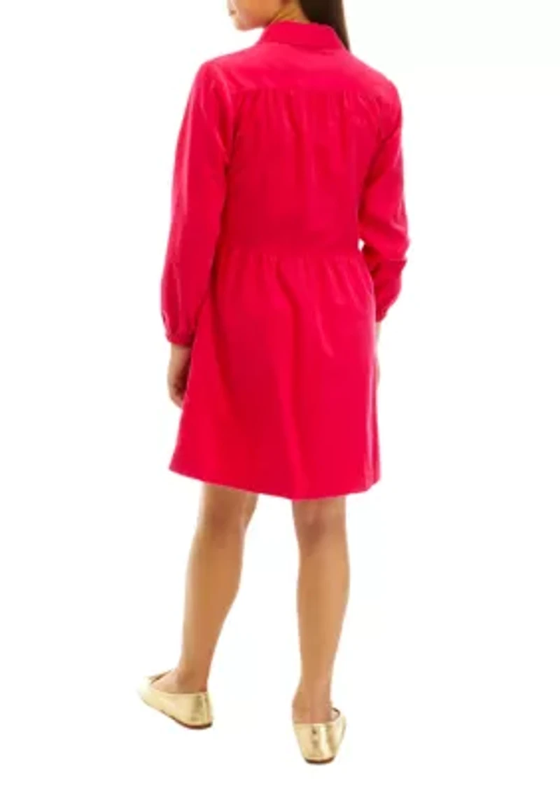 Girls 7-16 Corduroy Shirtdress