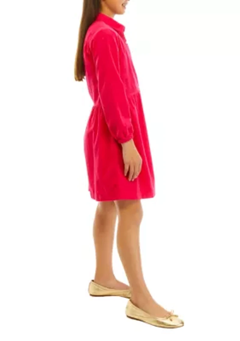 Girls 7-16 Corduroy Shirtdress