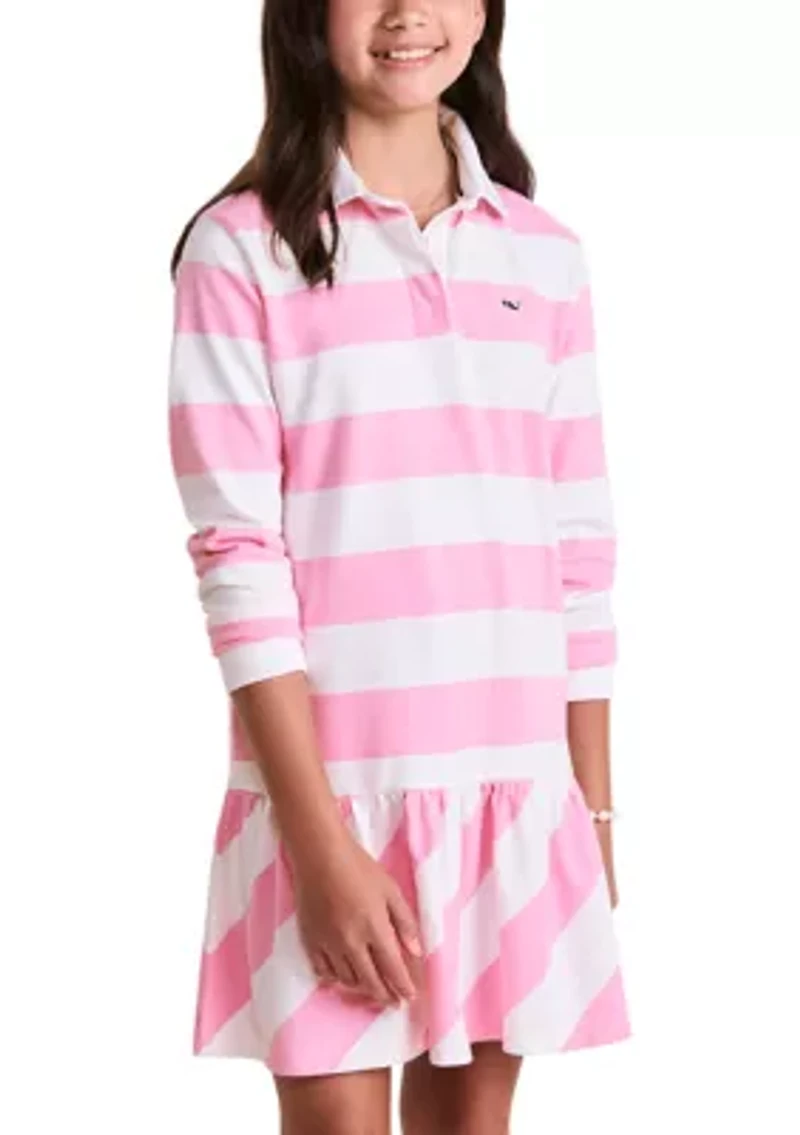 Girls 7-16 Collared Rugby Stripe Dress