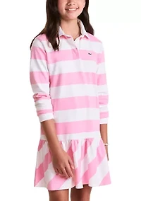 Girls 7-16 Collared Rugby Stripe Dress
