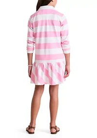 Girls 7-16 Collared Rugby Stripe Dress