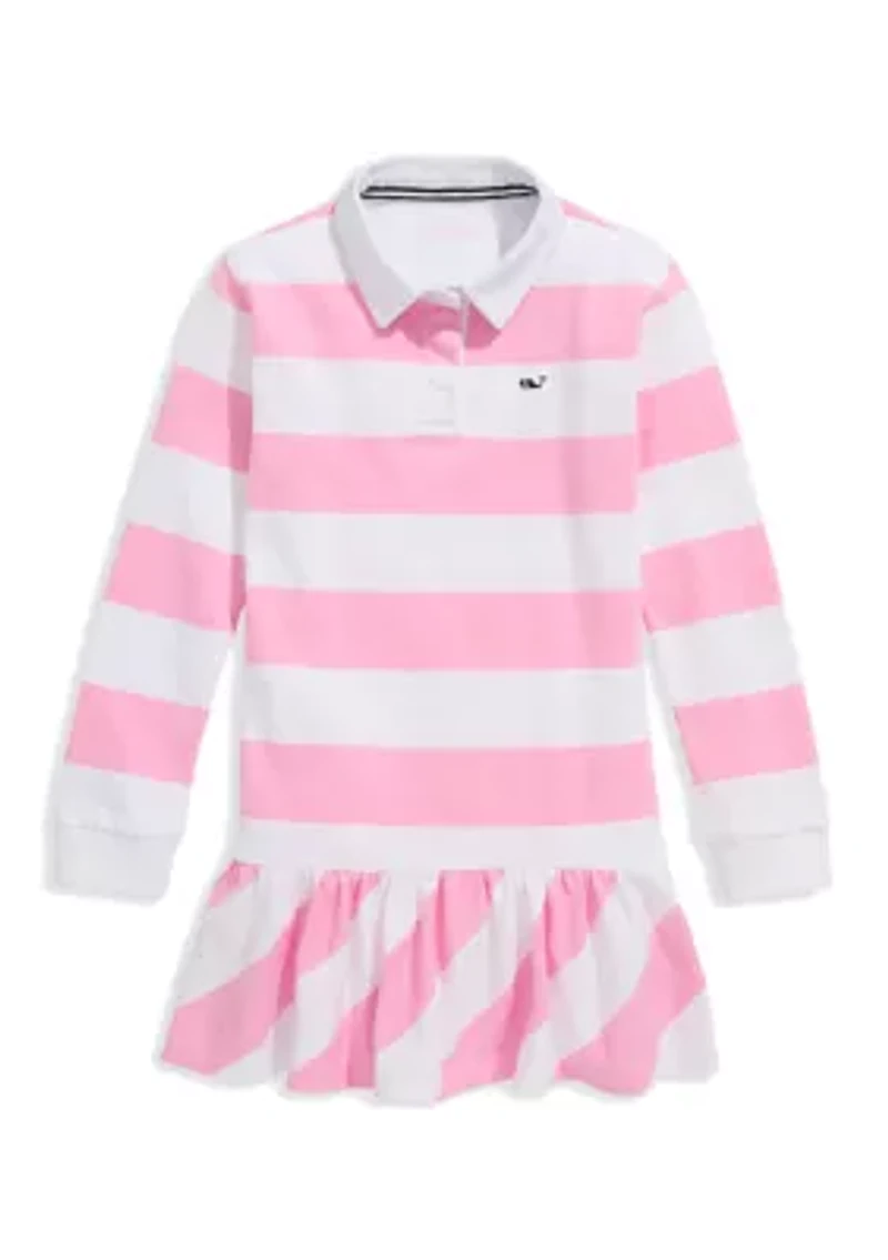 Girls 7-16 Collared Rugby Stripe Dress
