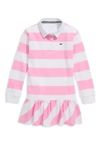 Girls 7-16 Collared Rugby Stripe Dress