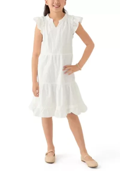Girls 7-16 Eyelet Ruffle Dress
