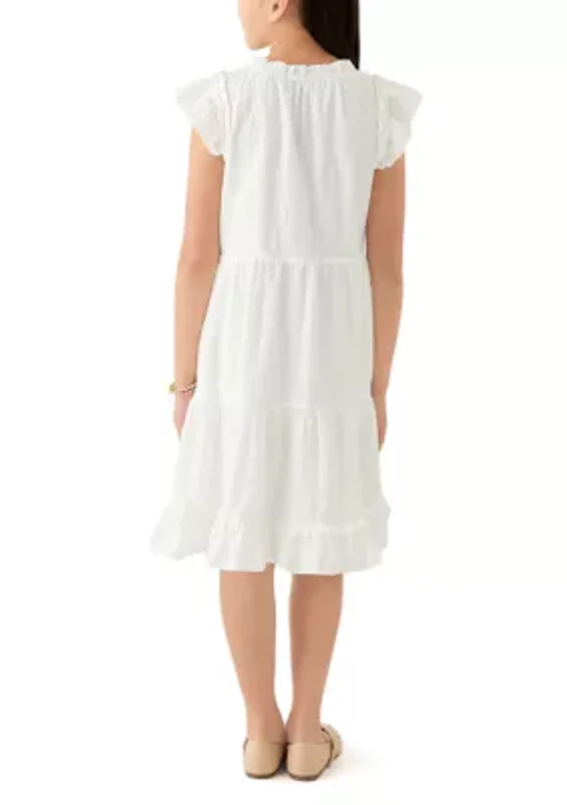 Girls 7-16 Eyelet Ruffle Dress