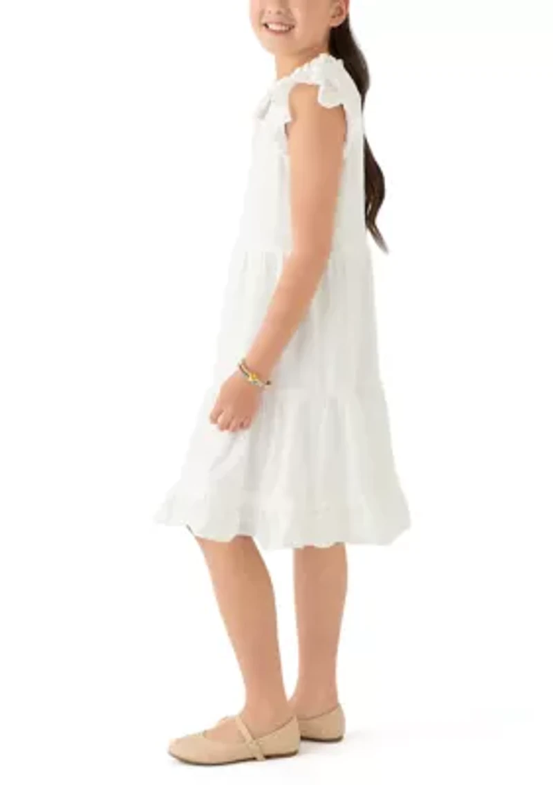 Girls 7-16 Eyelet Ruffle Dress