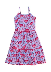 Girls 7-16 Tiered Printed Dress