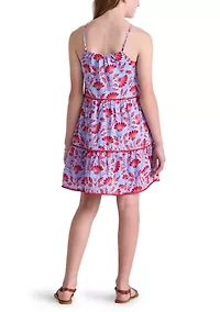 Girls 7-16 Tiered Printed Dress