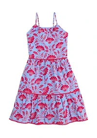 Girls 7-16 Tiered Printed Dress