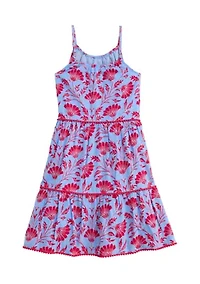 Girls 7-16 Tiered Printed Dress