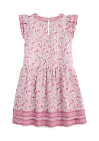 Girls 7-16 Flutter Sleeve Pintuck Dress
