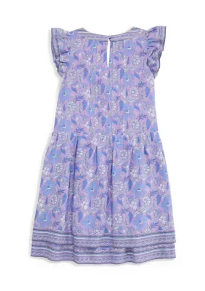 Girls 7-16 Flutter Sleeve Pintuck Dress