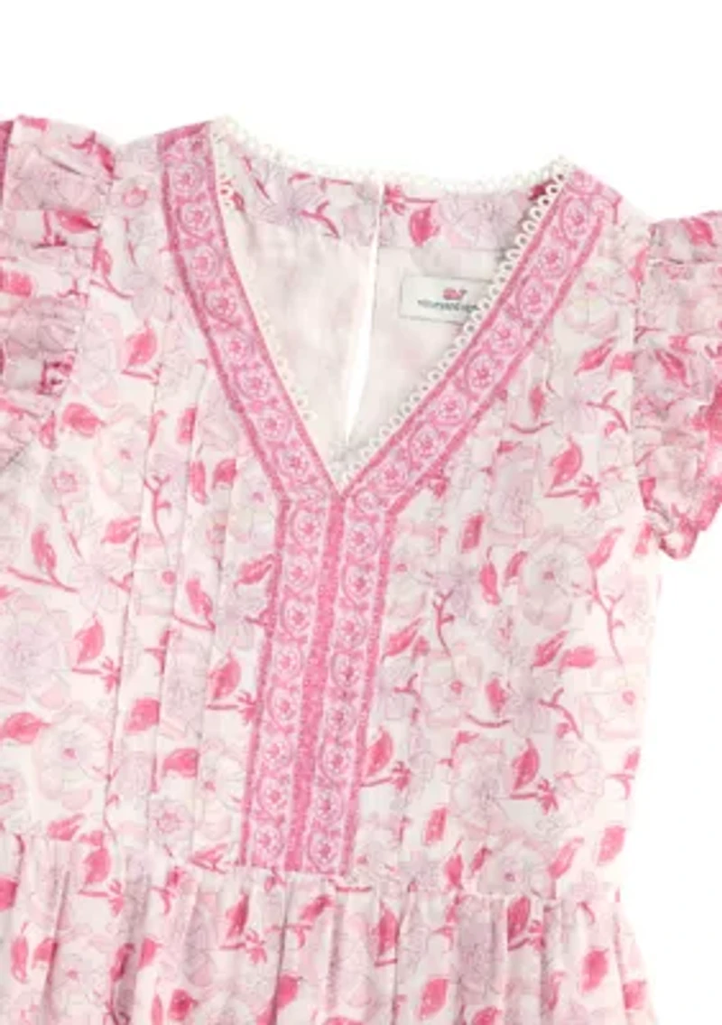 Girls 7-16 Flutter Sleeve Pintuck Dress