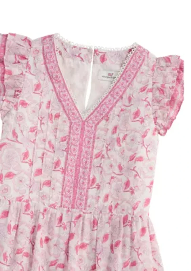 Girls 7-16 Flutter Sleeve Pintuck Dress