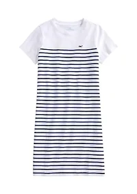 Girls 7-16 Short Sleeve Striped T-Shirt Dress