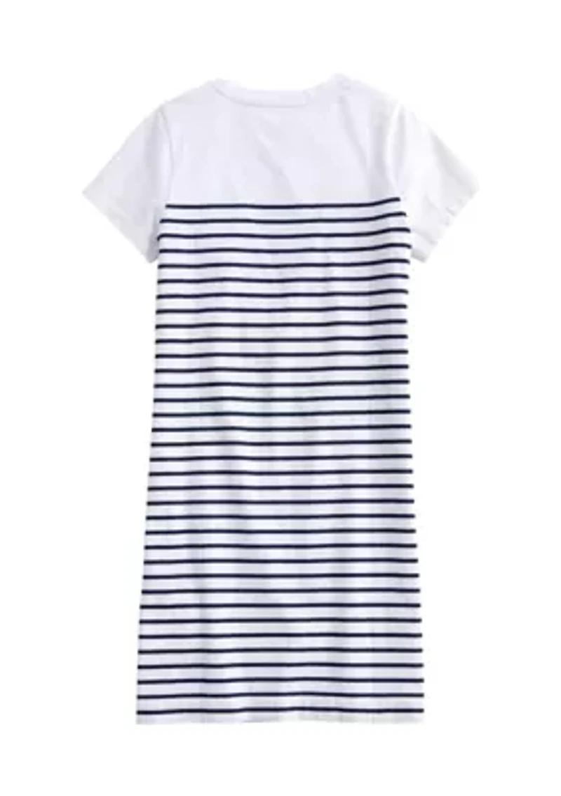 Girls 7-16 Short Sleeve Striped T-Shirt Dress