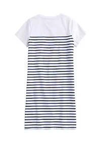 Girls 7-16 Short Sleeve Striped T-Shirt Dress
