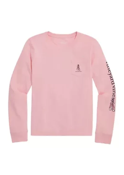Girls 7-16 Ballerina Whale Pocket T-Shirt