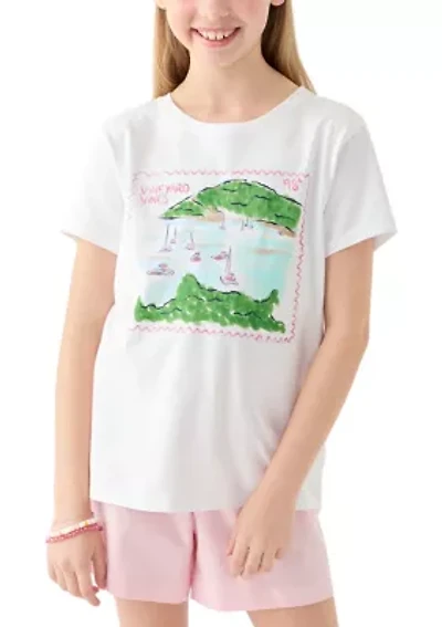 Girls 7-16 Postage Stamp Graphic T-Shirt