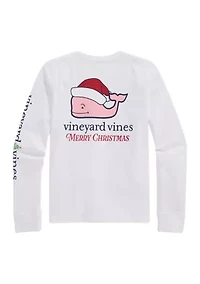 Girls 7-16 Glitter Santa Whale Sweatshirt